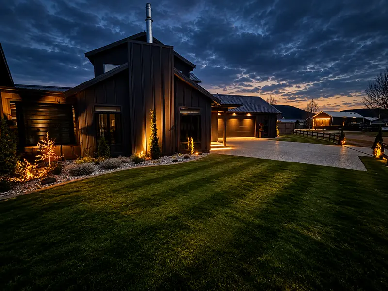 Garden at dusk, Black Gable House