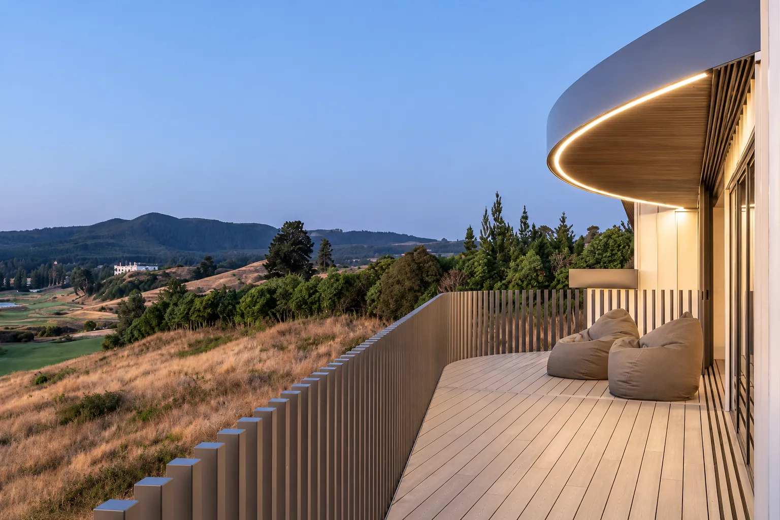 Lighting design — Curved deck, Fold House