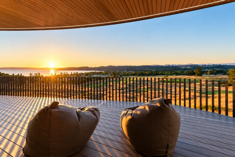 Deck at sunset, Fold House