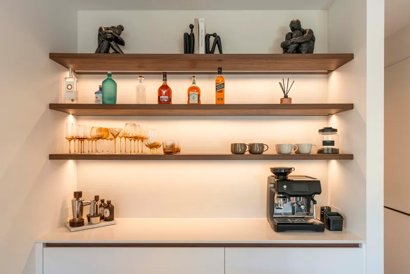Lit shelving, Cedar Gables